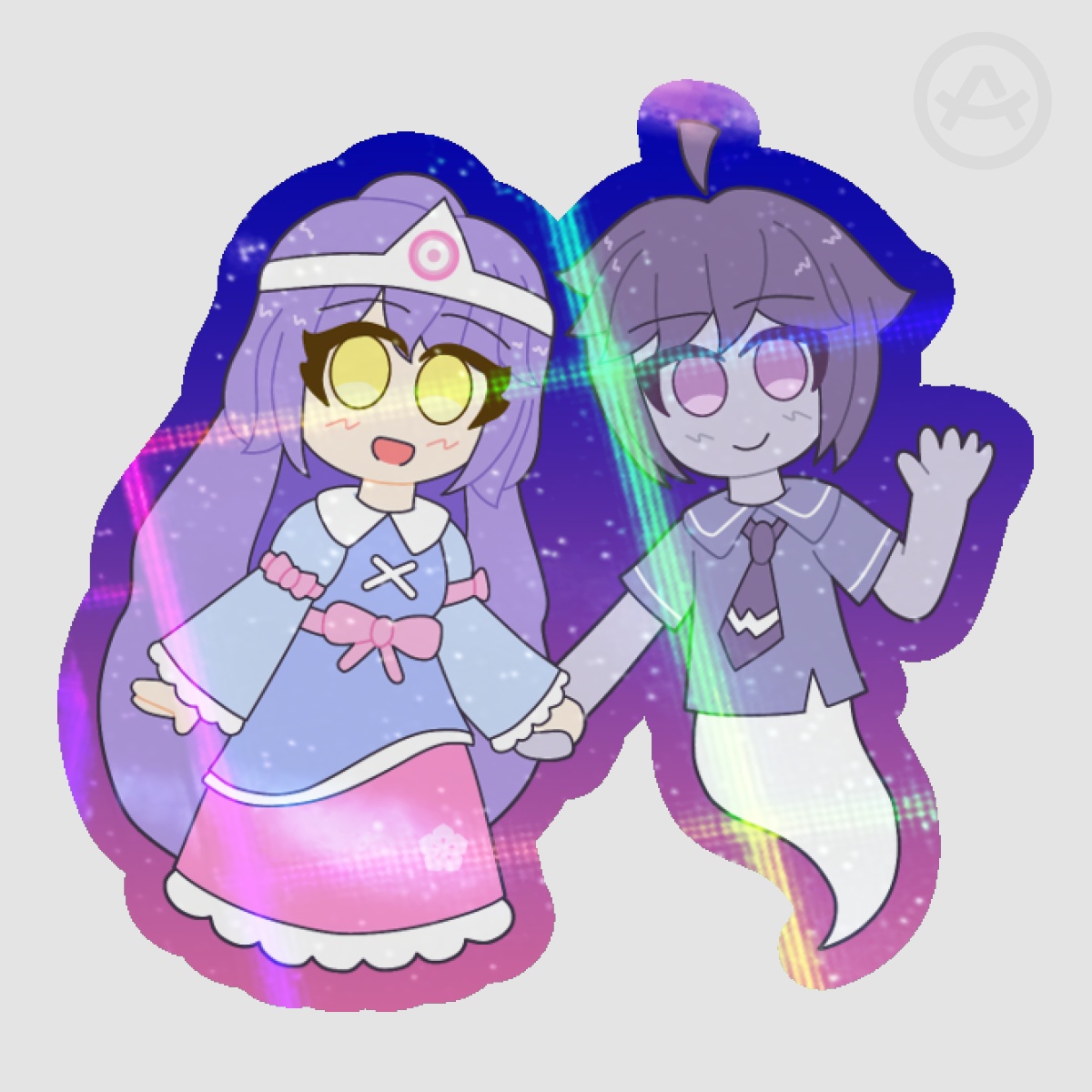 Happy Ghost Colorful Sticker