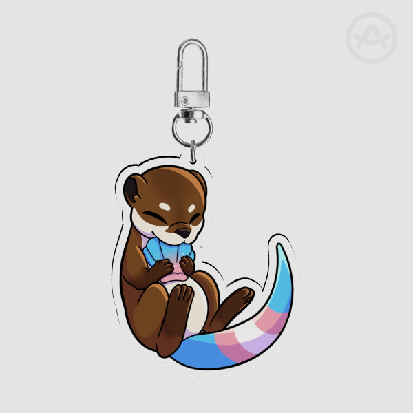 Otter Trans Pride Keychain