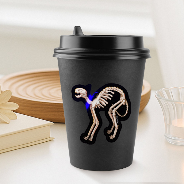 Cat Skeleton Holo - Sticker