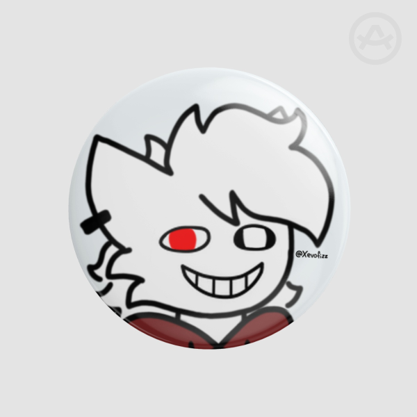 Mio Creepy Smile Emoji Meme [Cat-Wolf] || Round Badge (Button Pins)