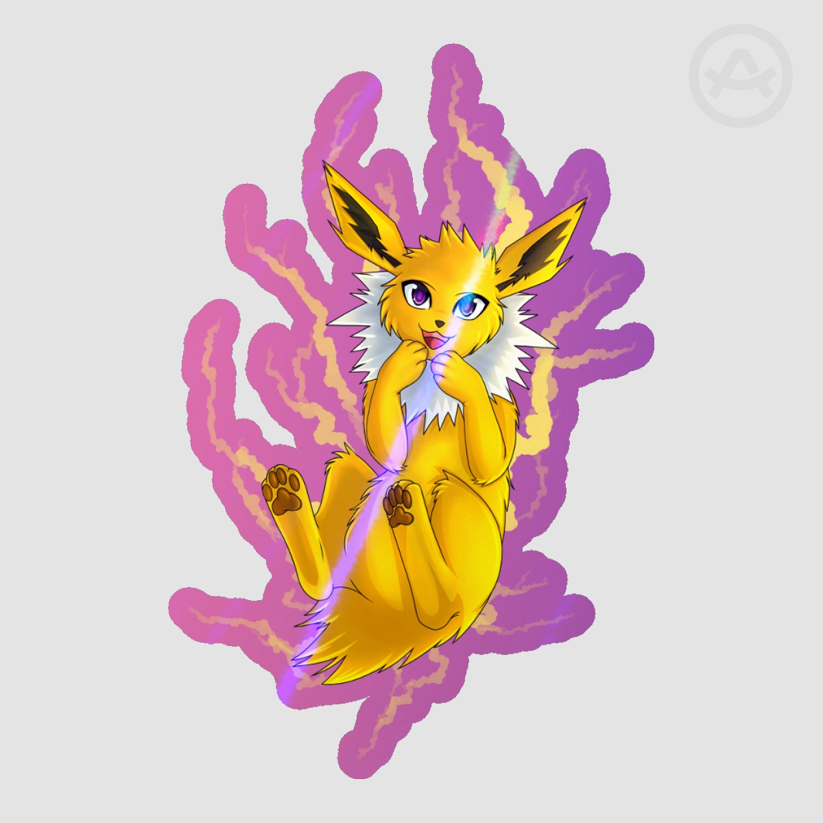 Jolteon Colored Edge Holographic Sticker