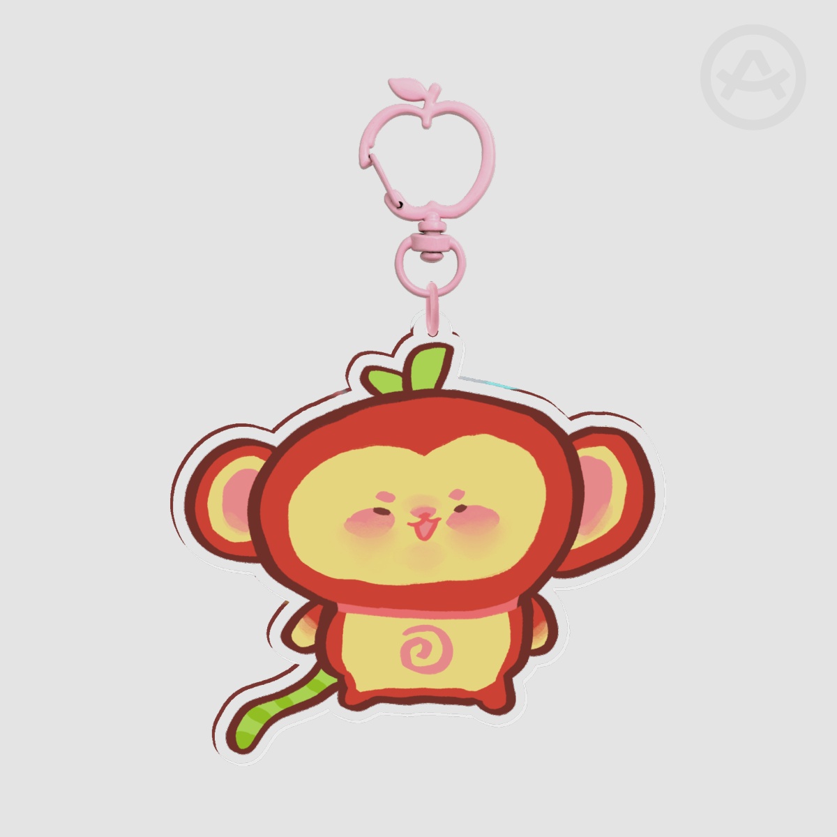 Apple Monkey Keychain