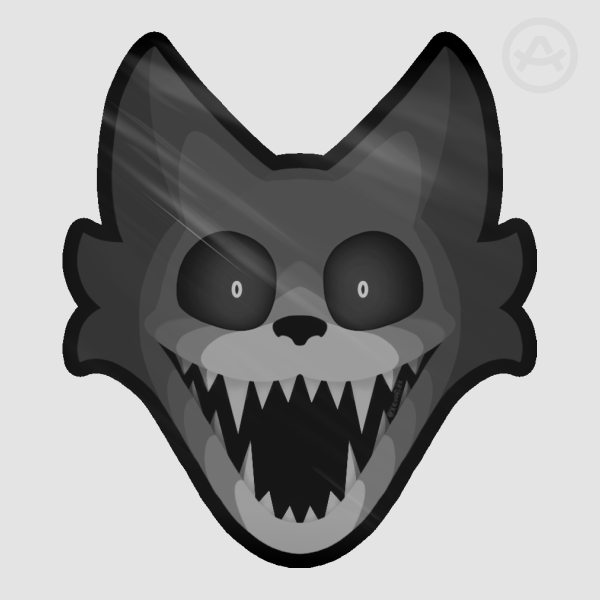 Creepy Wolf || Edge Die Cut Stickers