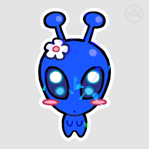 Cutie Alien Holo Sticker - BLUE