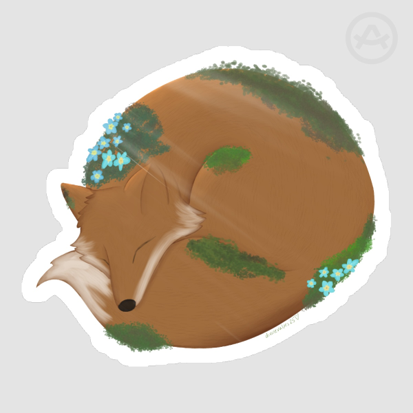 Cozy Forest Fox Sticker
