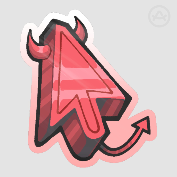 Devilish Cursor Die Cut Sticker