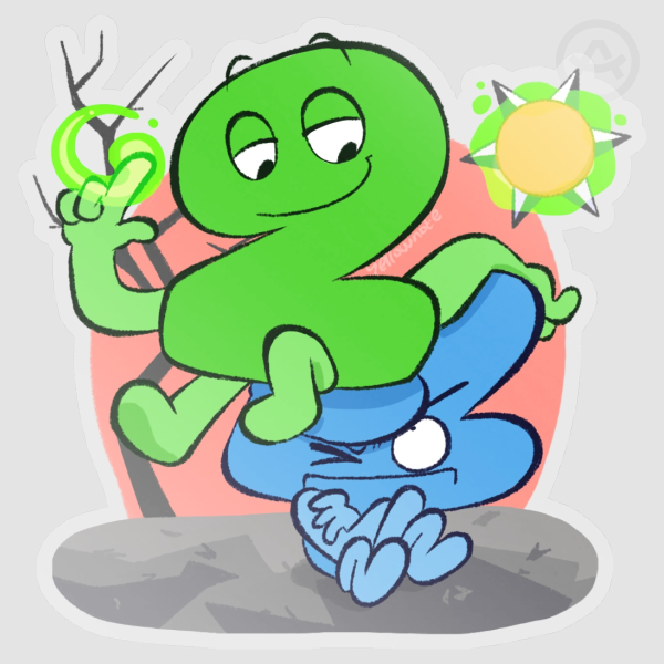“Host of the most” Two & Four sticker — BFDI Fan-merch