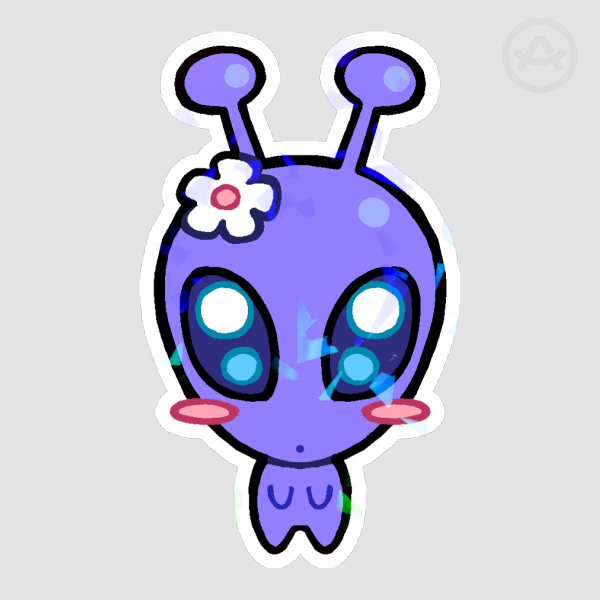 Cutie Alien Holo Sticker - PURPLE