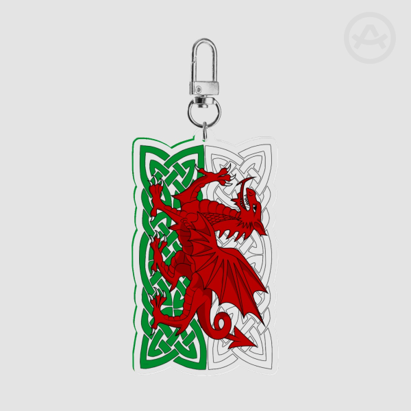 Y Ddraig goch Clear Acrylic Keychains (Large)