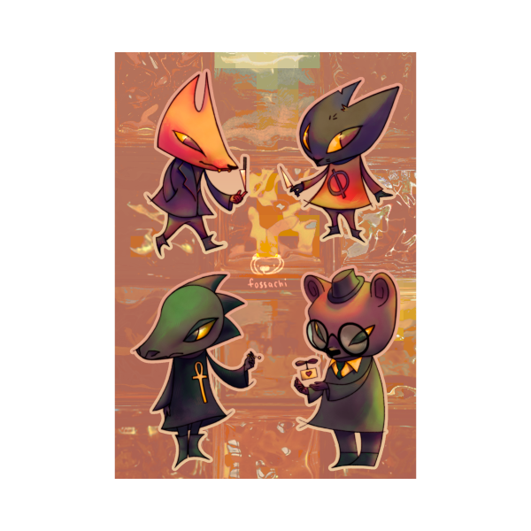 Night in the Woods animal character Sticker Sheet (4 Stickers)
