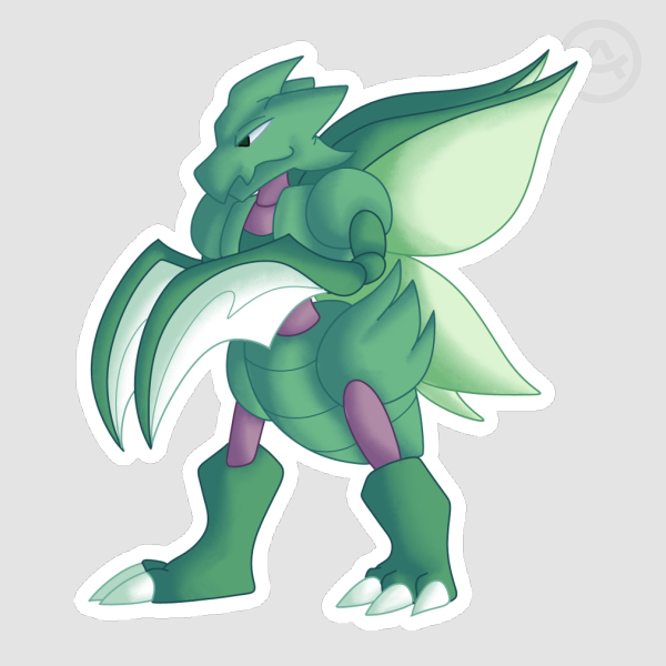Scyther Matte Sticker