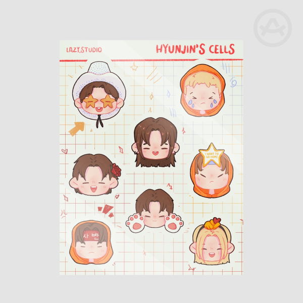 Stray Kids Hyunjin's Cells Coated Paper Stickers Sheet
