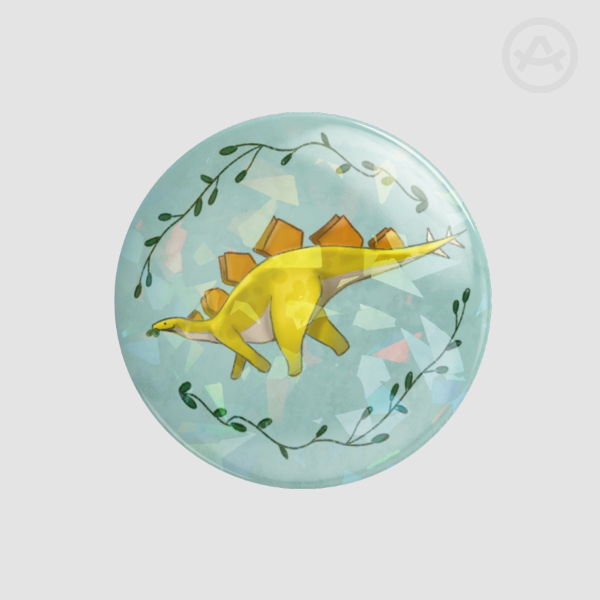 Stegosaurus Button Pin Badge