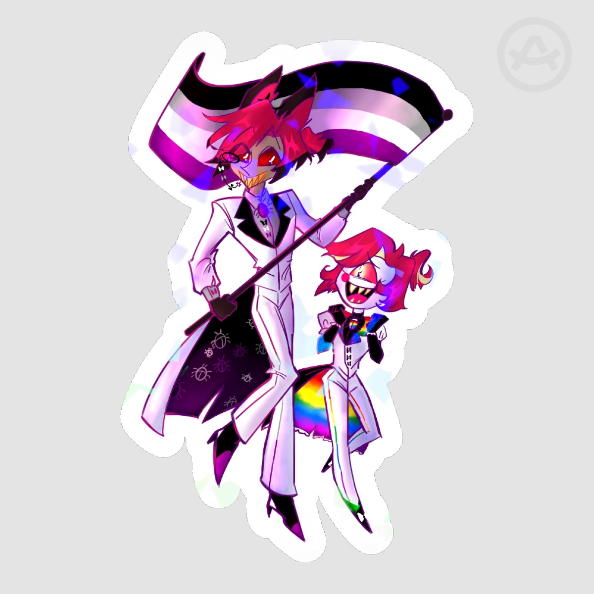 Alastor and Niffty Pride Sticker || Hell-a-Collab Pride Collection