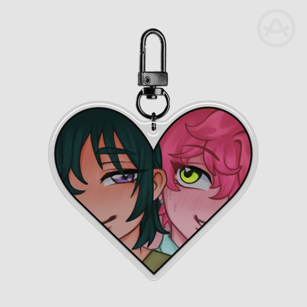 [ALNST] Actors AU - MiziSua Heart Duo Epoxy Clear Acrylic Keychains