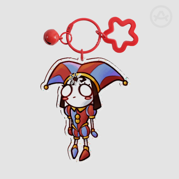 "Still loading": Pomni (TADC) | Glitter Acrylic Keychains