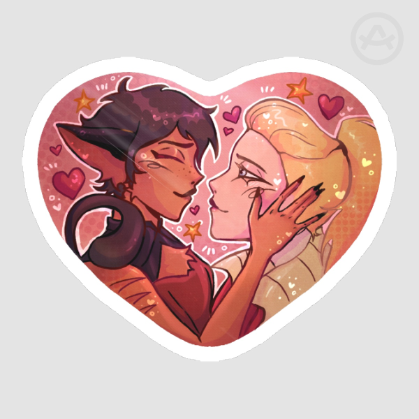 Catra x Adora Yuri Glossy Sticker