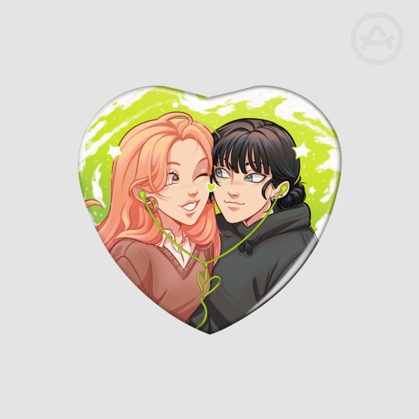 Green GL Heart Button