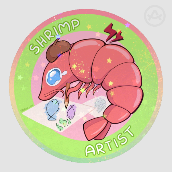 Shrimp Artist Sticker