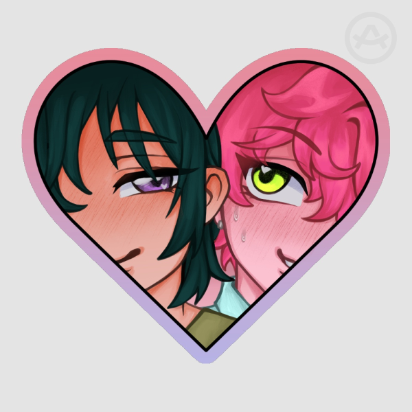 [ALNST] Actors AU - MiziSua Heart Duo Coloured Edge Die Cut Stickers
