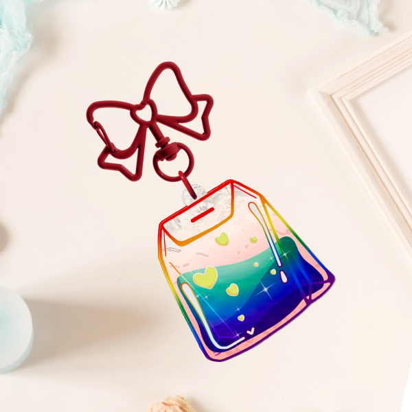 LGBTea Bag - Rainbow Ripple Acrylic Keychains