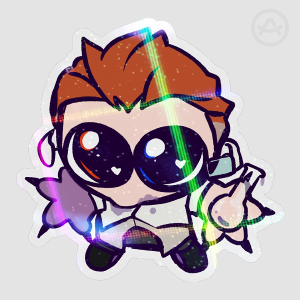 she drinked it all 🎔 Rainbow Holo Sticker