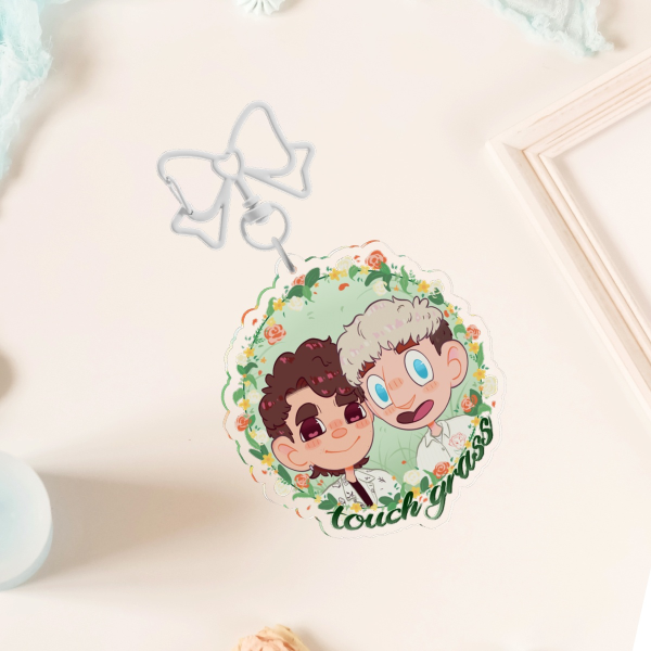 Dan & Phil Touch Grass Clear Acrylic Keychains