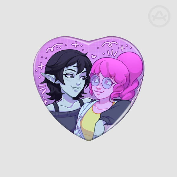 Marcy x Bonnibel Heart Button