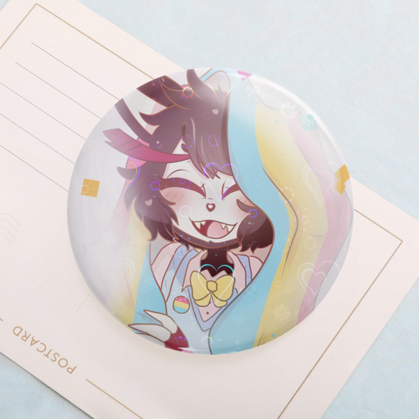 Husk Pansexual Pride badge | Hazbin hotel