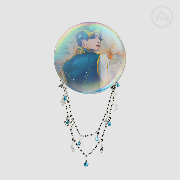 Prince Jungkook Round Badge With Chains