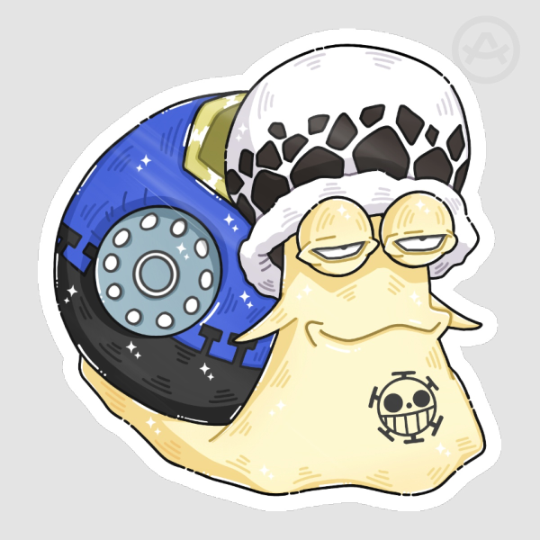 trafalgar law transponder snail / den den mushi sticker