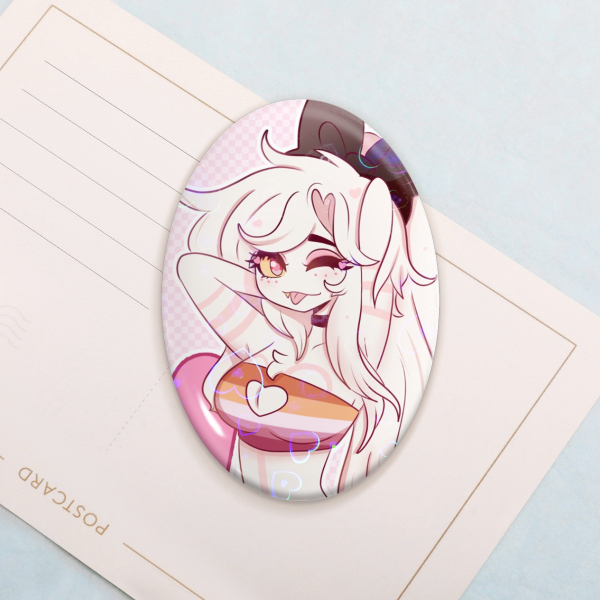 Angel Dust | female ver pride oval badge