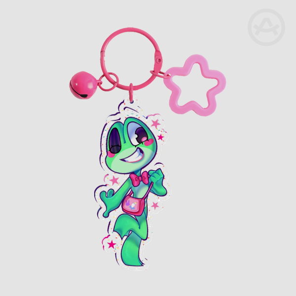 Ribbit Glitter Acrylic Keychain