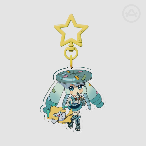Pokemon Project Voltage Steel Type Hatsune Miku Clear Acrylic Keychain