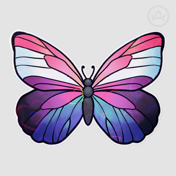 Genderfluid PRIDE Holo Heart Die Cut Sticker