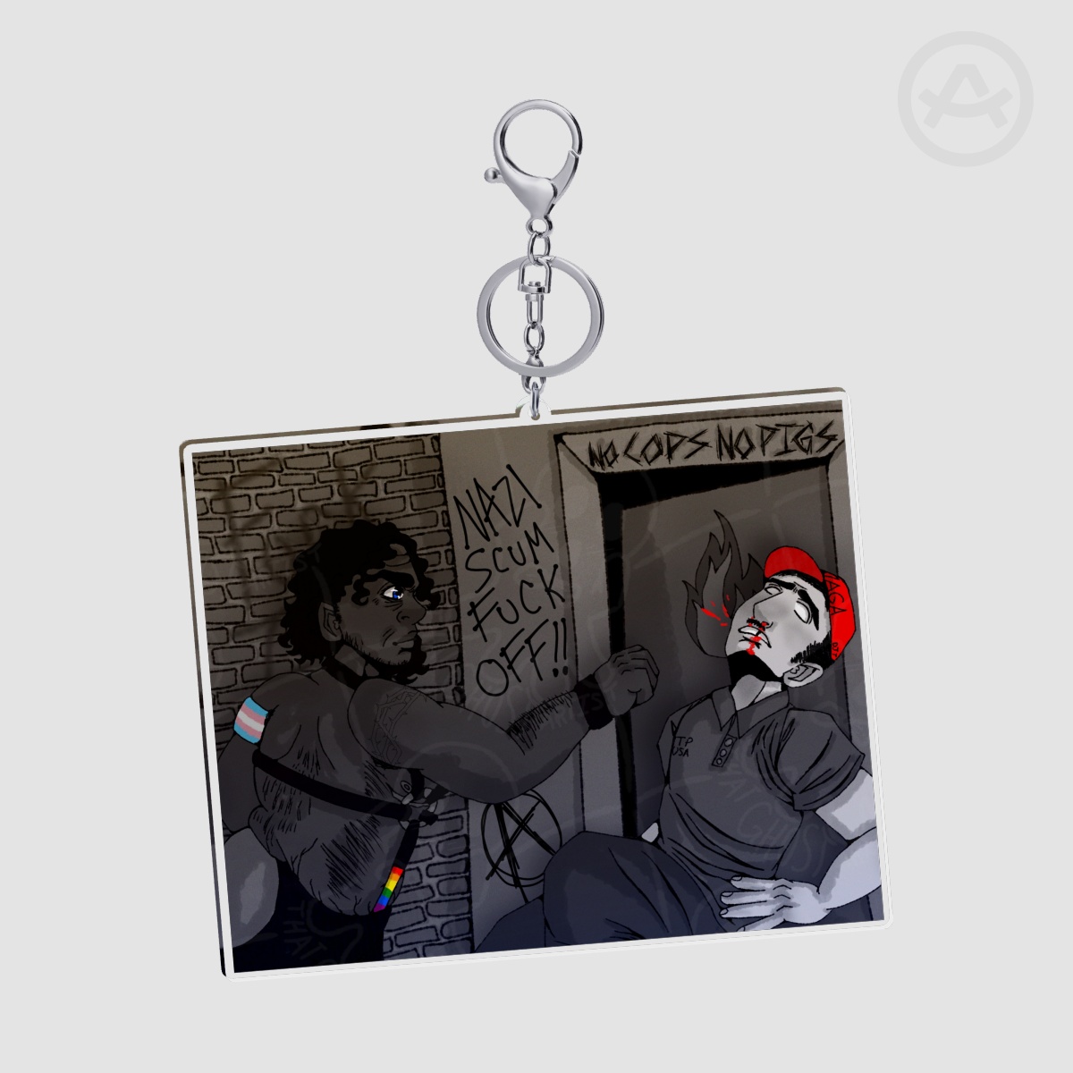 Fuck Nazis Acrylic Keychain