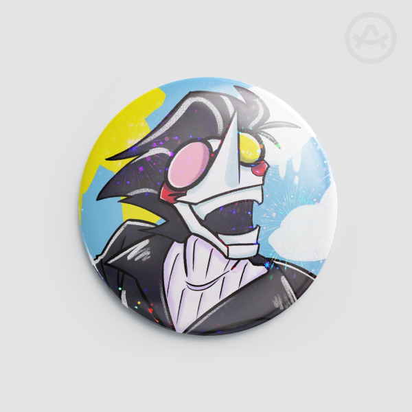 Spamton Fireworks Button Pin