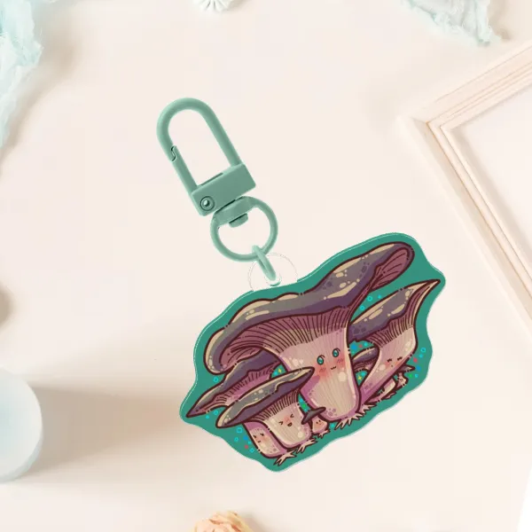 Acrylic Keychain - Mushroom Oyster Family