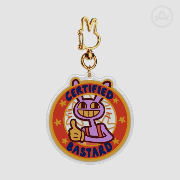 Certified Bastard Epoxy Clear Acrylic Keychain