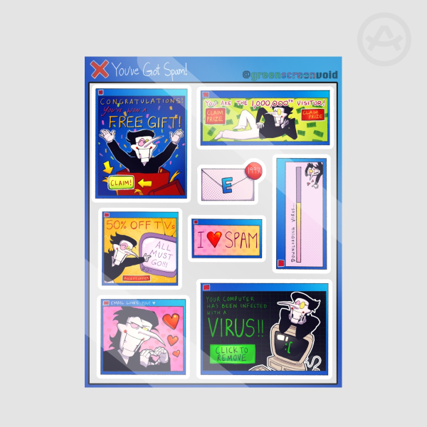 Spamton Pop-Up Sticker Sheet