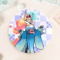 Beelzebub In A Kimono Plush Badges
