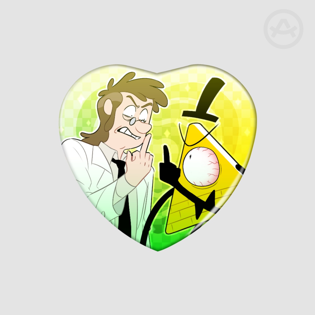 Fiddbill Heart Holographic Badge