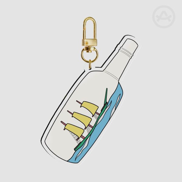 Disability Ship in a Bottle Acrylic Keychains