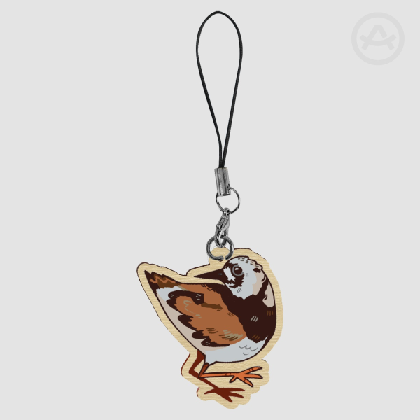 Ruddy turnstone Wood Keychain