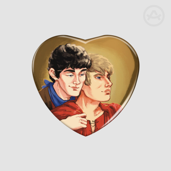 Merthur heart button badge