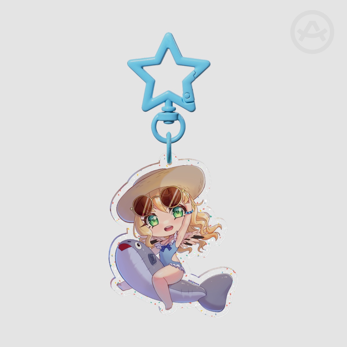 Shiimosa summer glitter acrylic keychain