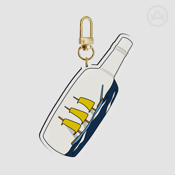 AroAce Ship in a Bottle Acrylic Keychains