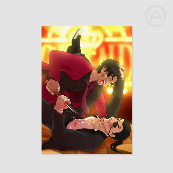 A5 Majima & Nishitani fight print