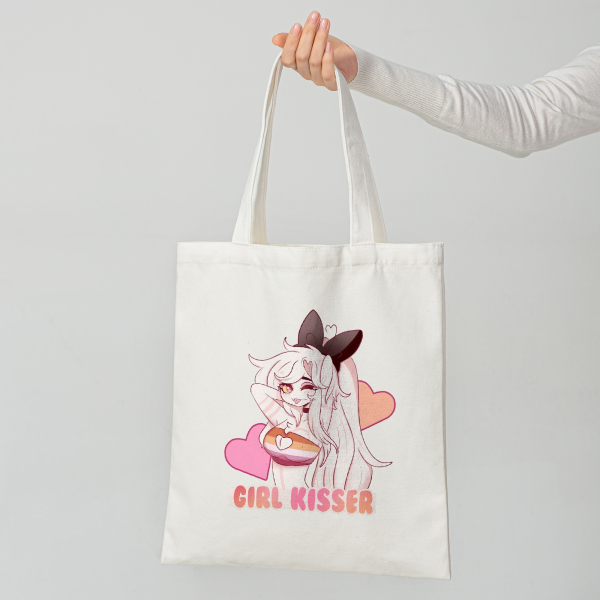 Angel Dust pride tote bag | female ver - hazbin hotel
