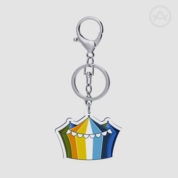 AroAce Flag Circus Tent Keychain